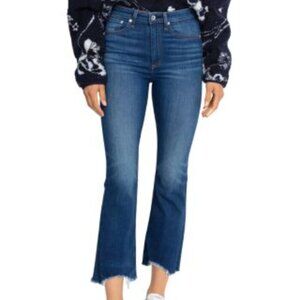 RAG&BONE NINA HIGH RISE FLARE FRAYED ANKLE JEANS